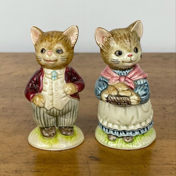 Otagiri Dining Vintage Otagiri Mr Mrs Whiskers Cat Salt Pepper
